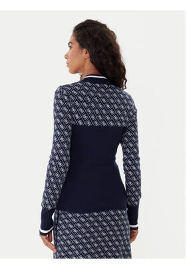 Guess Sweter W5BR24 Z3JD2 Granatowy Slim Fit. Kolor: niebieski. Materiał: syntetyk