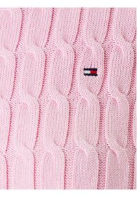 TOMMY HILFIGER - Tommy Hilfiger Sweter WW0WW45656 Różowy Regular Fit. Kolor: różowy. Materiał: bawełna #5