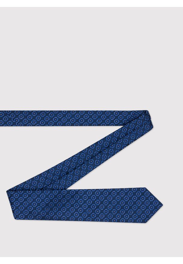 Pako Lorente - PAKO LORENTE – Niebieski krawat męski w geometryczny wzór. Kolor: niebieski. Materiał: poliester. Wzór: geometria