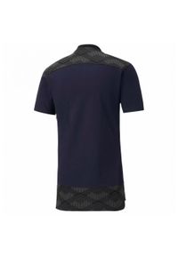 Puma - Koszulka Polo Męska Logo Sportowa. Typ kołnierza: polo. Kolor: niebieski. Sport: turystyka piesza