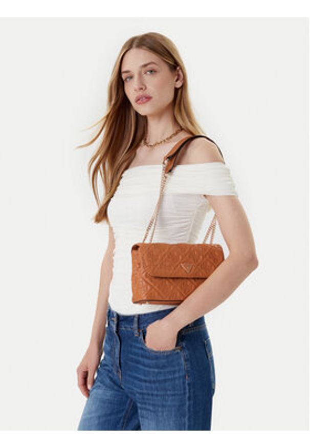 Guess Torebka HWQL96 58210 Brązowy. Kolor: brązowy. Materiał: skórzane