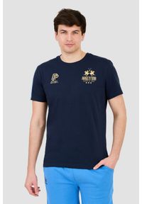 La Martina - LA MARTINA Granatowy męski t-shirt Jersey, Rozmiar 3XL. Kolor: niebieski. Materiał: jersey