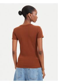 Hugo - HUGO T-Shirt Easy 50523924 Brązowy Slim Fit. Kolor: brązowy. Materiał: bawełna #4