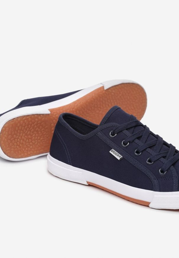 Born2be - Granatowe Tenisówki z Ozdobnymi Przeszyciami Oridorise. Okazja: na co dzień, na spacer. Kolor: niebieski. Materiał: kauczuk, jeans. Styl: casual