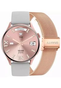 Smartwatch Gravity Różowe Złoto Pasek i Bransoleta GT5-5. Rodzaj zegarka: smartwatch. Kolor: różowy, złoty, wielokolorowy #1