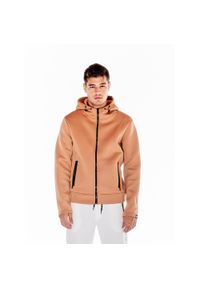 LEONE 1947 APPAREL - Męska kurtka neoprenowa w kolorach ziemi. Kolor: beżowy. Materiał: neopren. Sport: turystyka piesza
