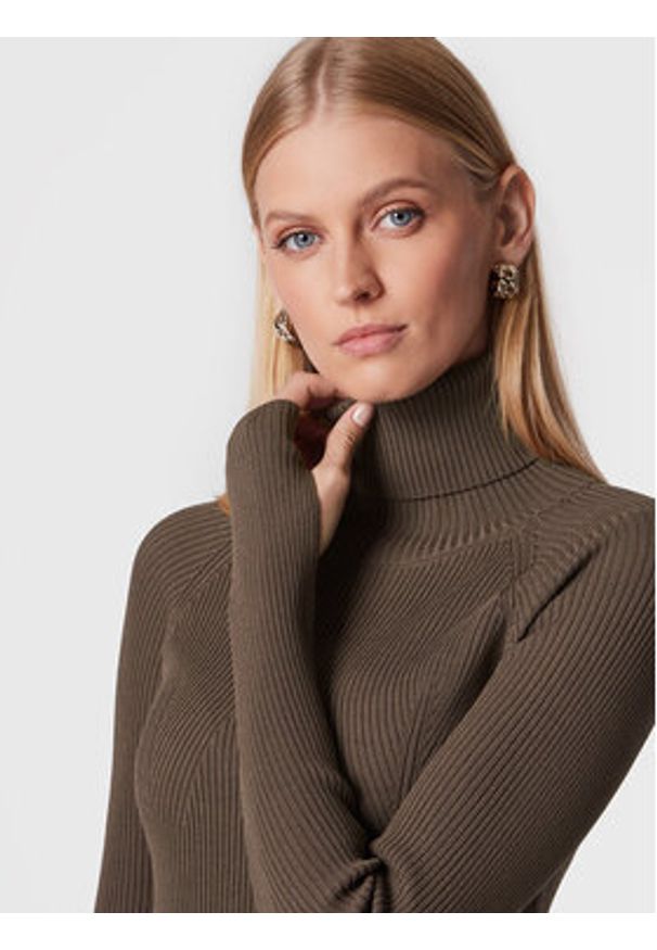 Herskind Sukienka dzianinowa Mila 4523887 Brązowy Regular Fit. Kolor: brązowy. Materiał: syntetyk
