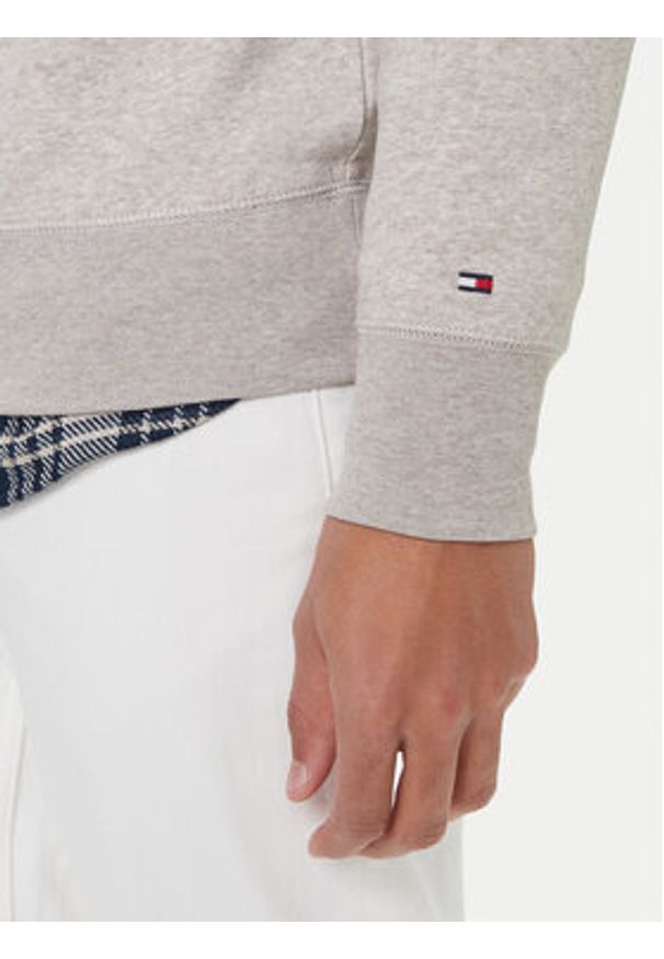 TOMMY HILFIGER - Tommy Hilfiger Bluza Logo MW0MW11596 Beżowy Regular Fit. Kolor: beżowy. Materiał: bawełna