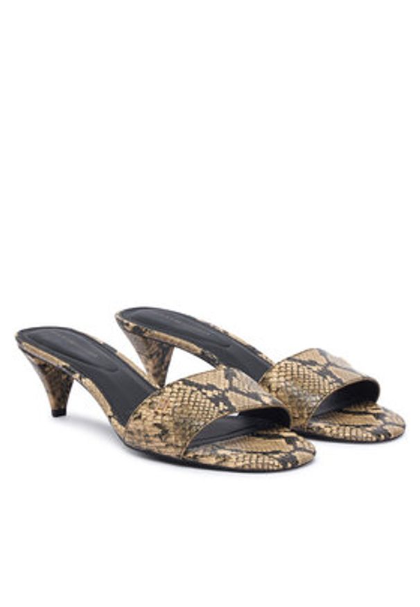 TOMMY HILFIGER - Tommy Hilfiger Klapki Th Mid Mule FW0FW09429 Beżowy. Kolor: beżowy. Materiał: skóra