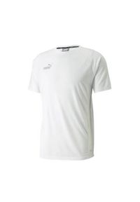 Puma męski t -shirt biały 2xl - komfort i styl. Kolor: biały, wielokolorowy. Materiał: materiał, poliester