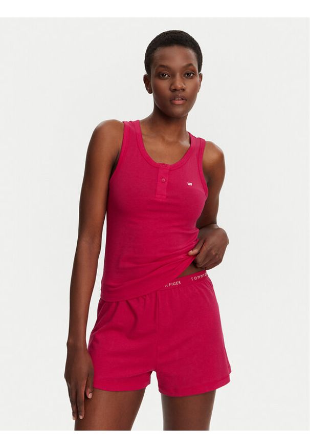 TOMMY HILFIGER - Tommy Hilfiger Piżama UW0UW05890 Różowy Regular Fit. Kolor: różowy. Materiał: bawełna