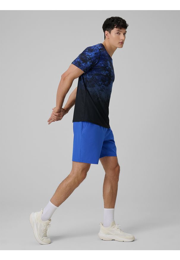 4f - 4F Spodenki treningowe szybkoschnące męskie - niebieskie 3XL. Kolor: niebieski. Materiał: materiał. Sport: fitness, bieganie