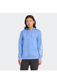 Adidas - Bluza na zamek damska ADIDAS Gym & Pilates. Kolor: niebieski. Materiał: bawełna, włókno. Sport: joga i pilates #1