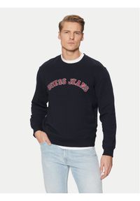 Guess Jeans Bluza M5RQ41 KCPR1 Granatowy Regular Fit. Kolor: niebieski. Materiał: bawełna #1