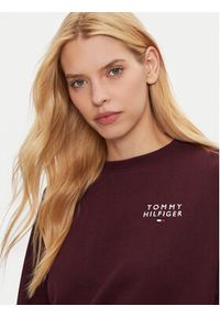 TOMMY HILFIGER - Tommy Hilfiger Bluza UW0UW04521 Bordowy Regular Fit. Kolor: czerwony. Materiał: bawełna