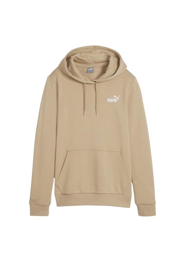 Puma - Damska Bluza Z Kapturem Z Haftem Essential. Typ kołnierza: kaptur. Kolor: beżowy. Wzór: haft