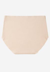 Born2be - Beżowe Majtki Bezszwowe Typu Figi z Wysokim Stanem Doliressa. Stan: podwyższony. Kolekcja: plus size. Kolor: beżowy. Materiał: jeans