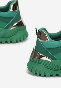 Renee - Zielone Sneakersy Myramia. Okazja: na co dzień. Wysokość cholewki: przed kostkę. Kolor: zielony. Materiał: materiał. Szerokość cholewki: normalna #2