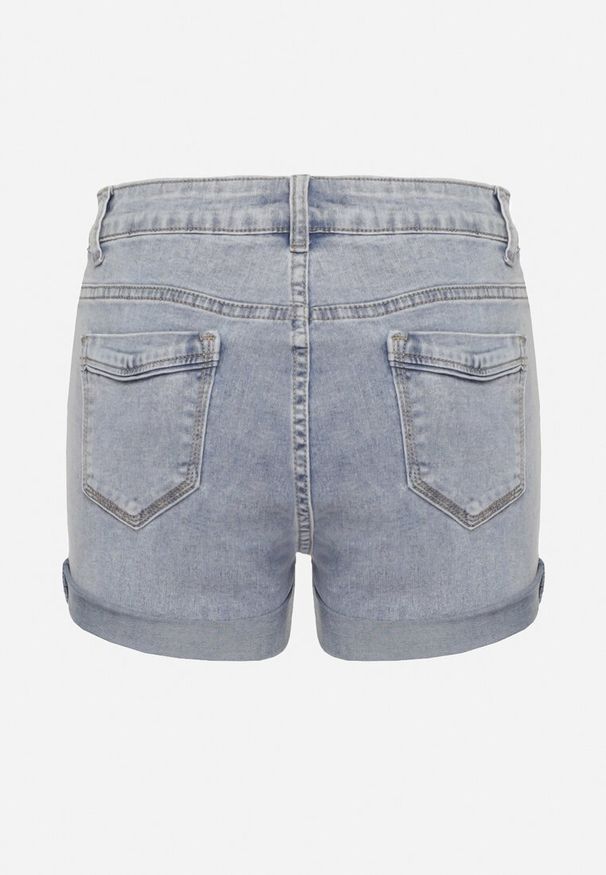 Born2be - Niebieskie Jeansowe Klasyczne Szorty z Bawełną i Wysokim Stanem Nelindra. Okazja: na co dzień. Stan: podwyższony. Kolor: niebieski. Materiał: jeans, bawełna. Sezon: lato. Styl: klasyczny
