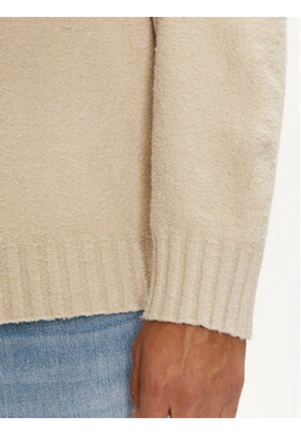 Calvin Klein Jeans Sweter J30J326202 Beżowy Boxy Fit. Kolor: beżowy. Materiał: bawełna