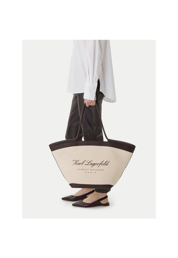 Karl Lagerfeld - Torebka KARL LAGERFELD. Kolor: beżowy