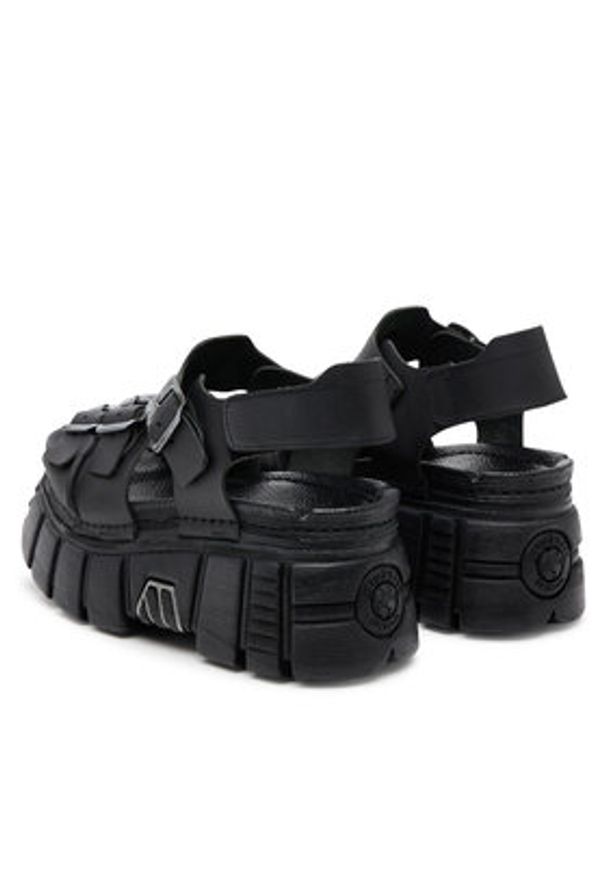 NEW ROCK Sandały M-BIOS101SF-C1 Czarny. Kolor: czarny. Materiał: skóra. Styl: rockowy