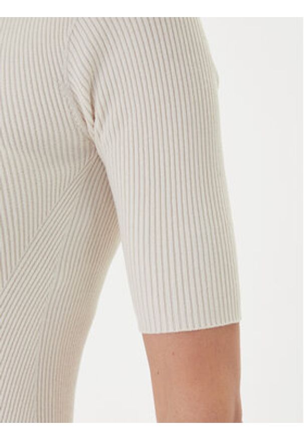 Kontatto Golf 3M0821C Écru Slim Fit. Typ kołnierza: golf. Materiał: syntetyk