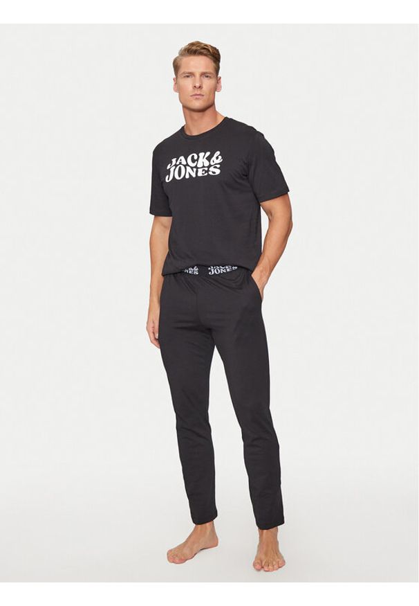 Jack & Jones - Jack&Jones Piżama Elton 12266998 Czarny Standard Fit. Kolor: czarny. Materiał: bawełna