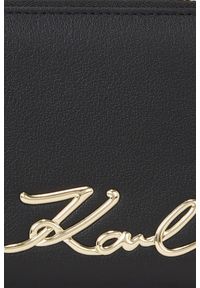 Karl Lagerfeld - KARL LAGERFELD Czarny portfel K/signature. Kolor: czarny. Materiał: skóra