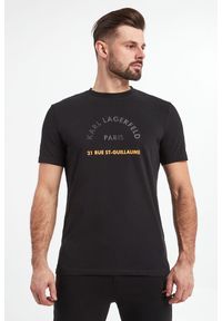 Karl Lagerfeld - T-shirt męski KARL LAGERFELD. Materiał: włókno, bawełna. Wzór: nadruk #4