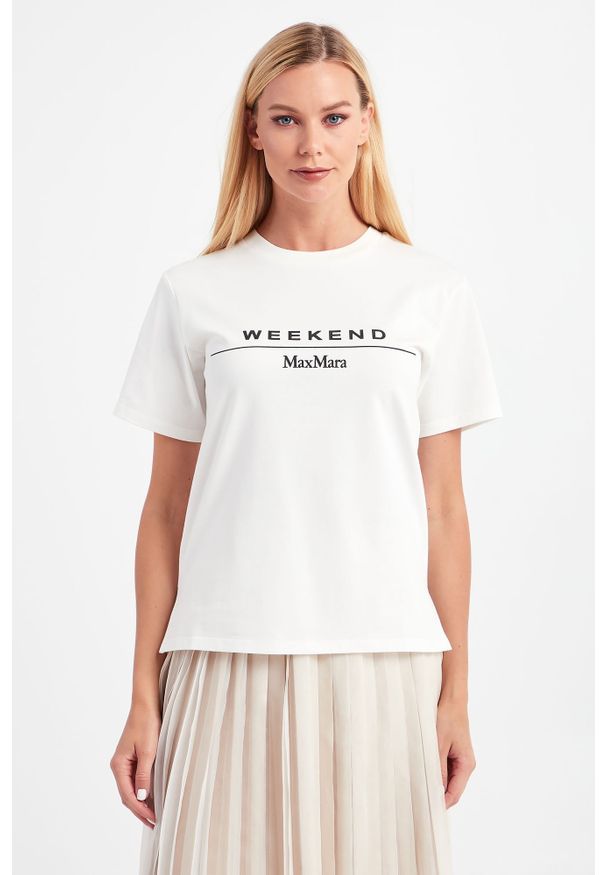 Weekend Max Mara - T-shirt Navetta WEEKEND MAX MARA. Materiał: guma, bawełna. Wzór: aplikacja, nadruk