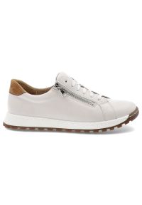 Białe Sneakersy Wasak Stylowe Obuwie Damskie. Okazja: na co dzień. Zapięcie: sznurówki. Kolor: biały. Materiał: jeans, nubuk, skóra. Wzór: grochy. Sezon: lato #6