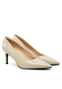 Calvin Klein Szpilki Heel Pump 70 - Brush L HW0HW02446 Beżowy. Kolor: beżowy. Materiał: skóra. Obcas: na szpilce #4