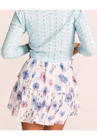 LOVE SHACK FANCY - Spódnica mini w kolorowe kwiaty Ruffle. Kolor: biały. Materiał: tkanina. Wzór: kolorowy, kwiaty #2