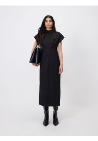 Reserved - Sukienka z wiskozą - czarny. Kolor: czarny. Materiał: wiskoza. Typ sukienki: proste #1