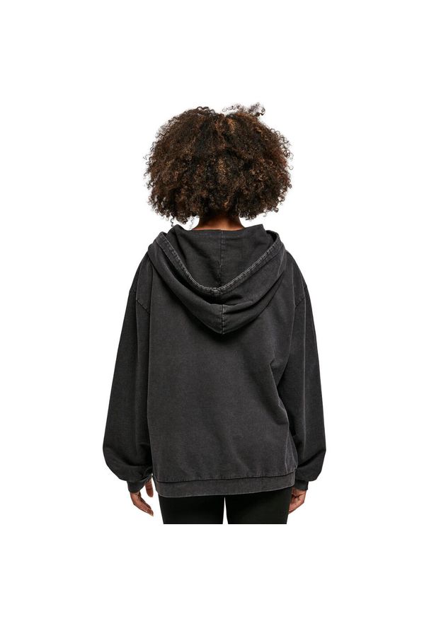 BUILD YOUR BRAND - Damska Bluza Z Kapturem Acid Wash Oversized Hoodie. Typ kołnierza: kaptur. Kolor: czarny