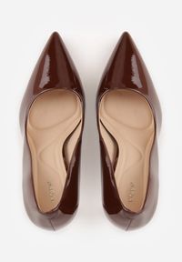 Renee - Brązowe Lakierowane Szpilki VICES o Klasycznym Fasonie Corsinia. Kolor: brązowy. Materiał: lakier. Obcas: na szpilce. Styl: klasyczny. Wysokość obcasa: wysoki #8