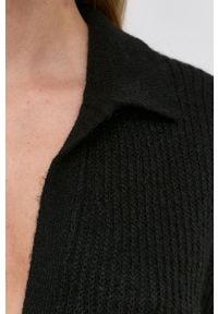 Patrizia Pepe Sweter z domieszką wełny damski kolor czarny. Kolor: czarny. Materiał: wełna. Długość rękawa: długi rękaw. Długość: długie. Wzór: ze splotem #2