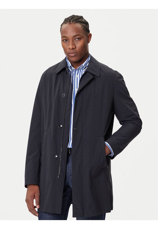 Bugatti Płaszcz przejściowy 535400-59030 Granatowy Slim Fit. Kolor: niebieski. Materiał: syntetyk