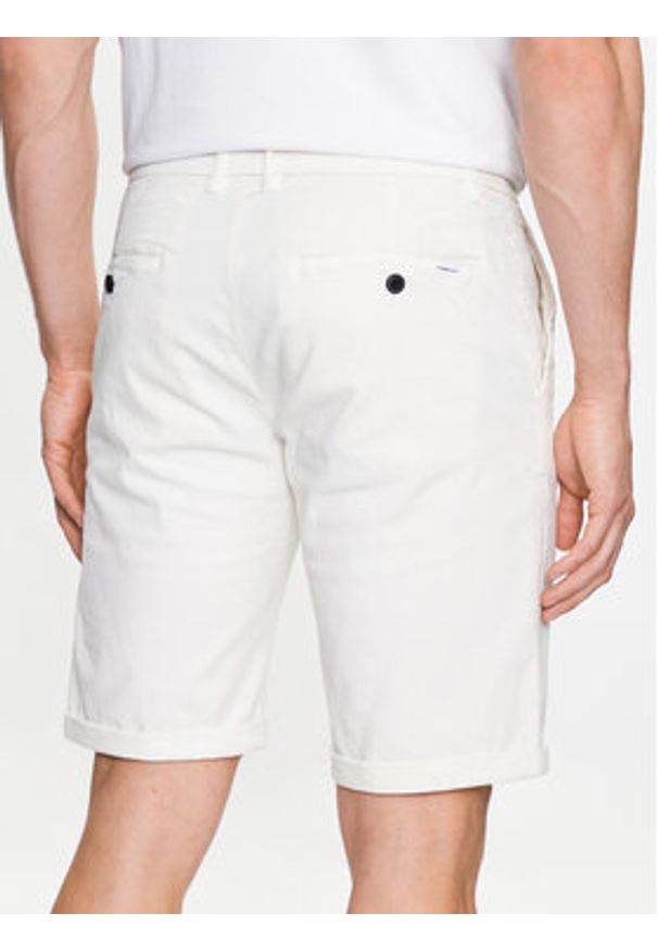 Lindbergh Szorty materiałowe 30-505044 Biały Slim Fit. Kolor: biały. Materiał: bawełna