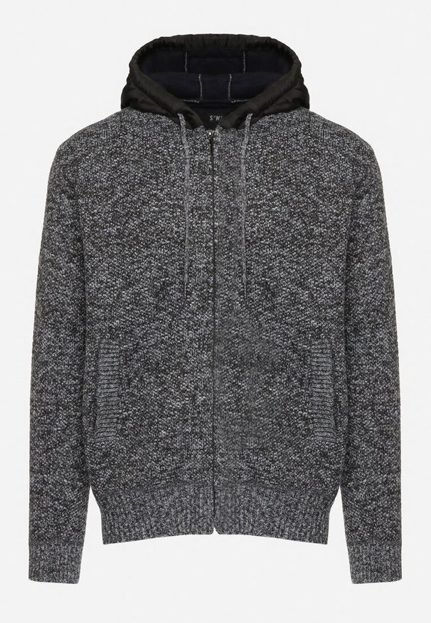 Born2be - Jasnoszara Dzianinowa Bluza z Kapturem z Wełną z Alpaki Daislli. Okazja: na co dzień, na spotkanie biznesowe. Typ kołnierza: kaptur. Kolor: szary. Materiał: dzianina, wełna. Długość rękawa: długi rękaw. Długość: długie. Styl: biznesowy, elegancki, casual