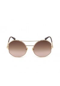 Tom Ford - TOM FORD - Brązowe okulary przeciwsłoneczne Dolly. Kształt: okrągłe. Kolor: brązowy. Materiał: materiał. Wzór: aplikacja #7