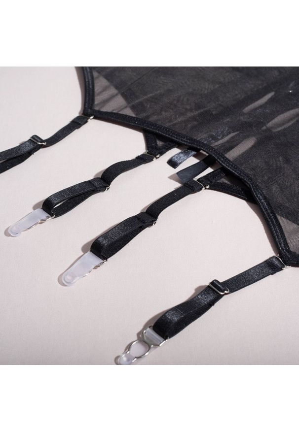 Intica - Komplet bielizny trzyczęściowy na romantyczny wieczór Vlasta. Kolor: czarny. Materiał: materiał, tkanina