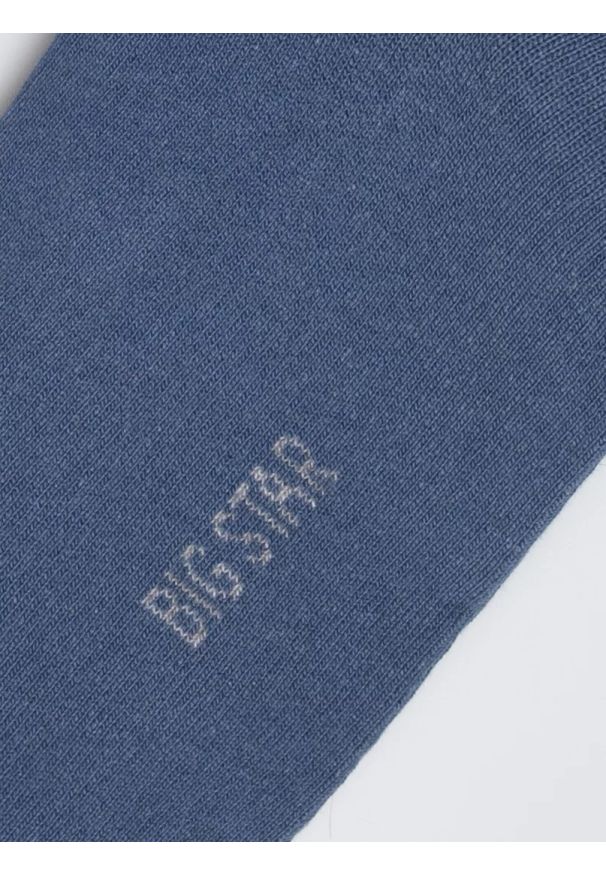 Big-Star - Skarpety męskie długie w romby niebieskie Stefanosi 402. Kolor: niebieski. Materiał: bawełna, jeans