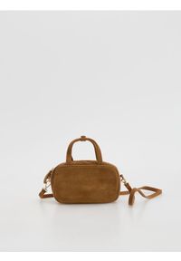 Reserved - Zamszowa torebka - beżowy. Kolor: beżowy. Materiał: zamszowe #1