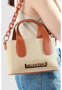 Valentino by Mario Valentino - VALENTINO Brązowa mała shopperka Copacaban. Kolor: brązowy. Wzór: paski #6