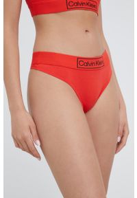 Calvin Klein Underwear stringi kolor czerwony. Kolor: czerwony. Materiał: bawełna