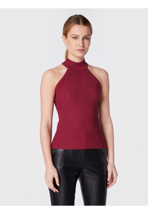 Guess Sweter Shayna W2BR66 Z2YK2 Czerwony Slim Fit. Kolor: czerwony. Materiał: wiskoza