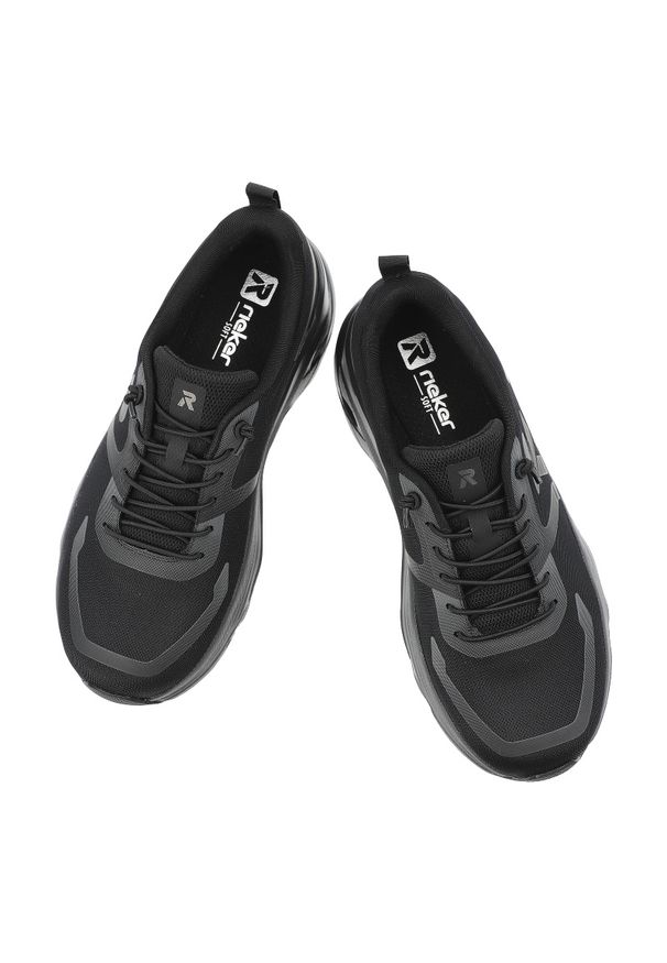 Sneakersy damskie Rieker, Lekka konstrukcja z oddychającej tkaniny zapewniająca komfort na co dzień amortyzująca podeszwa, czarne, W3504-00. Okazja: na co dzień. Zapięcie: sznurówki. Kolor: czarny. Materiał: tkanina. Szerokość cholewki: normalna. Sport: turystyka piesza