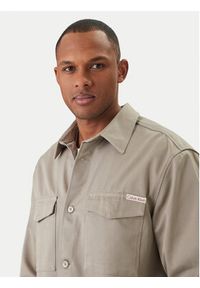 Calvin Klein Jeans Koszula Utility LV04RF408G Beżowy Relaxed Fit. Kolor: beżowy. Materiał: syntetyk #3